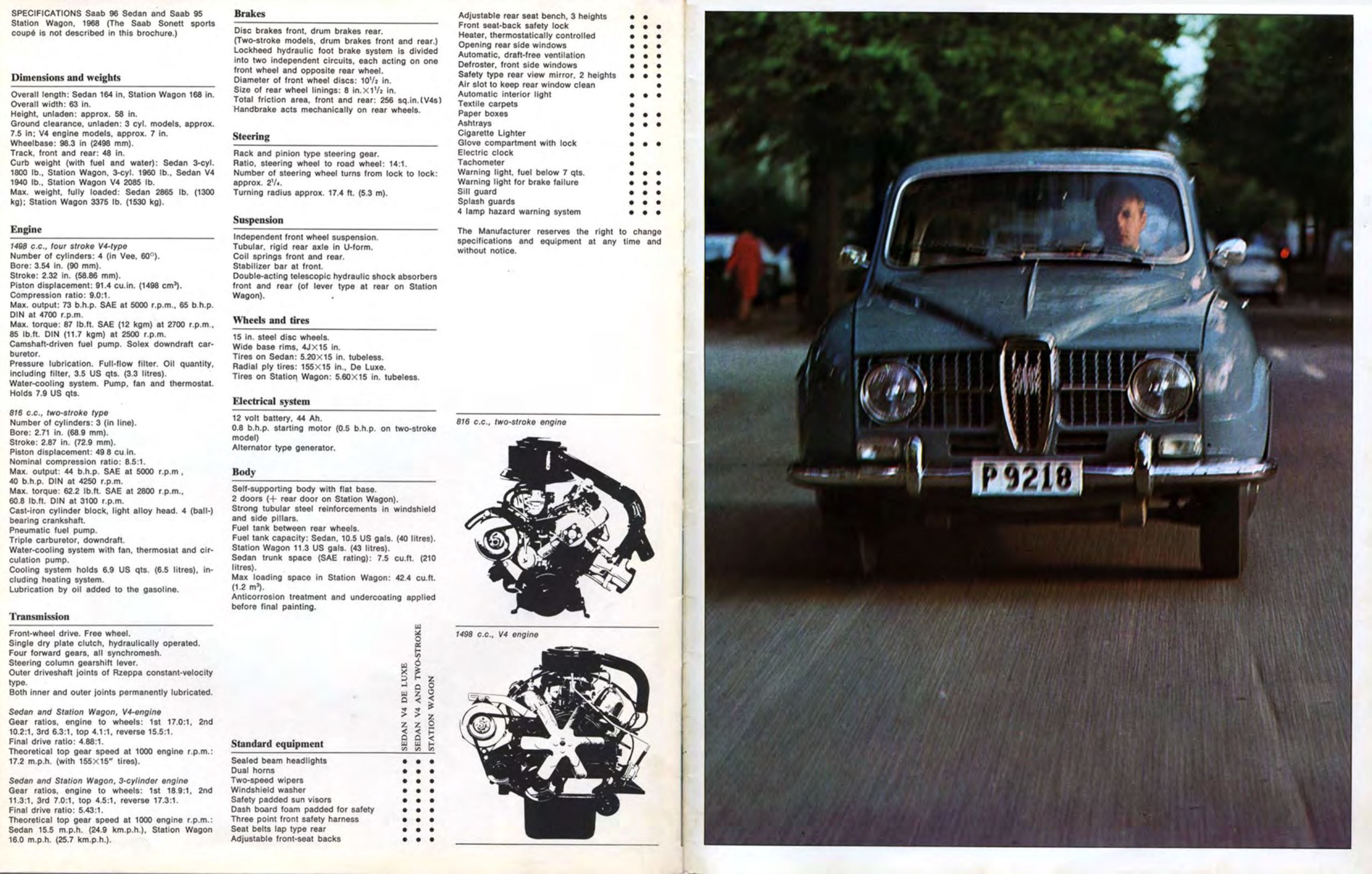 1968 SAAB Full-Line Brochure Page 3